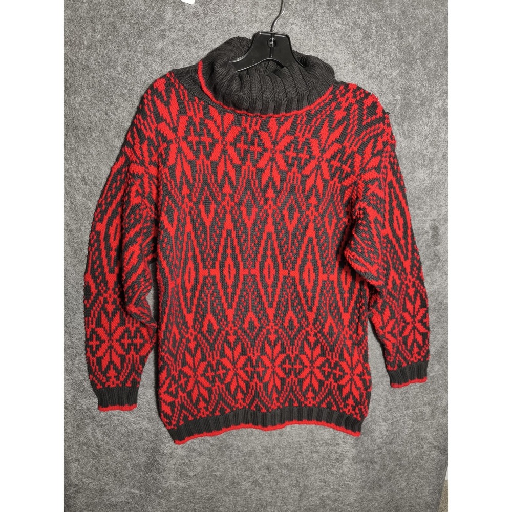 Vintage‎ Sportables Fair Isle Turtleneck Cozy Sweater Women's Small Made in USA